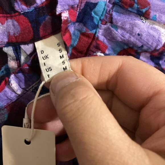 #90 Women's Esprit Cotton Midi Short Sleeve Tie neck Dress, Size Small - Picture 3 of 10